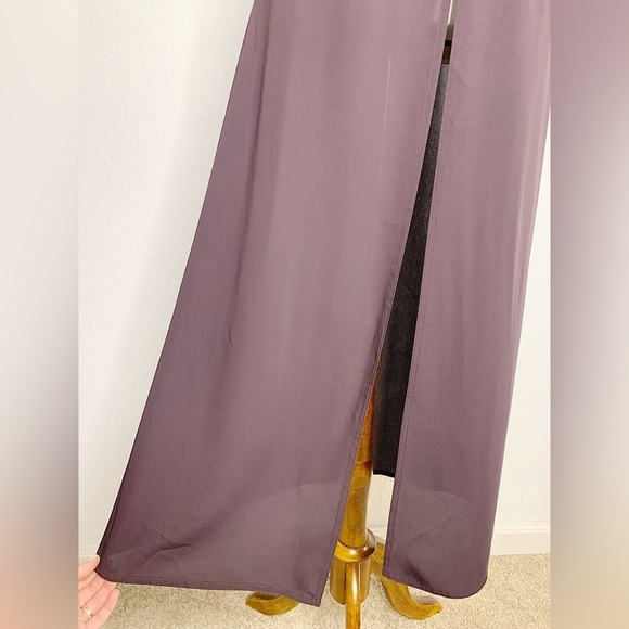 TOKUKO 1ER VOL Burgundy Floral Embroidered Crochet Sleeveless Tunic Dress Size 9 - Picture 6 of 10